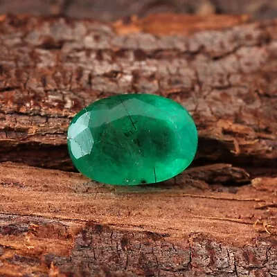 2.34 Ct Certified Natural Emerald Zambia Oval Cut Faceted Emerald Loose Gemstone • $29.99