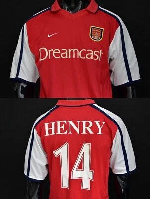 2000-02 GUNNERS NIKE Arsenal FC Home Football Shirt Thierry HENRY M Adult Medium • £120