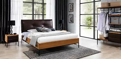 £2116.64 • Buy Double Bed Loft Style Real Wood High Quality Hotel Bedroom Furniture New Beds