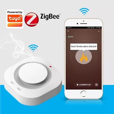 Zigbee Wireless Smart Smoke Detector Fire Alarm Smoke Detector 80db • $26.59