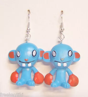 Harajuku Japan The Gooli Monsters Blue Boxer Mini Art Toys 2  Dangle Earrings • $7.95