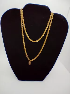 Miriam Haskell Gold Tone 18  Necklace With Tag Patent 3427691 On Clasp Vintage  • $35