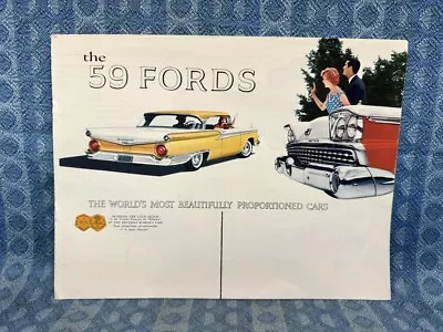 1959 Ford Original Sales Brochure Skyliner Sunliner Fairlane 300 - 8 Pages • $12.99