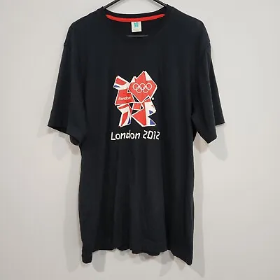 London 2012 Olympics T-Shirt Men Size Large Black Big Logo Graphic Official  • £18.53