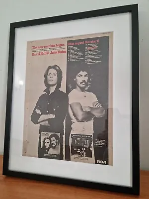 HALL AND OATES Original Framed Promo Ad Poster.1977.A3.Frame Size 53cm X 43cm  • £60