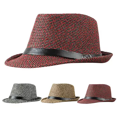 Notch Hat Packable Straw Sun Summer Beach Hat Cuban Trilby Men Women Ah0289 M • $17