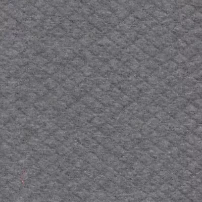 Quilted Soft Cotton Jersey Sweatshirt - Grey Melange - Dressmaking Fabric • £17.99