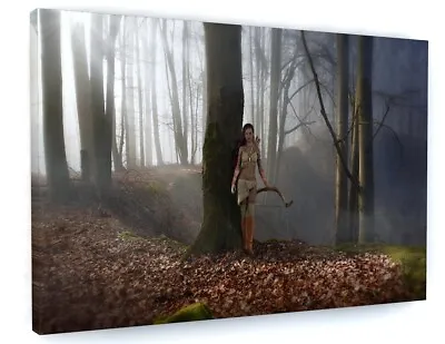 Fantasy Forest Woman Canvas Picture Print Wall Art Framed A528 • £76.62