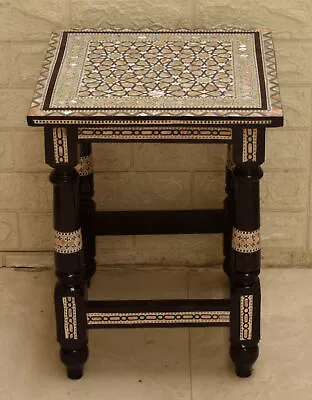 Egyptian Side Table 14  Square Moroccan Mother Of Pearl Bedside Coffee Table • $273.90