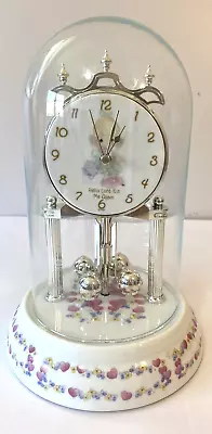 Precious Moments Domed Clock Round Moving Pendelum Anniversary Table Mantel • $28.98