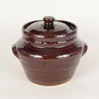 Vintage Daisy Dot Marcrest Oven Proof Stoneware Bean Pot Bowl W/ Lid. • $15