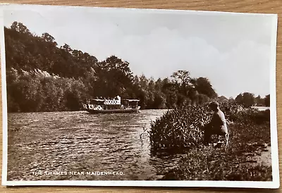 THAMES NEAR MAIDENHEAD Antique 1933 EXCEL Real Photograph Postcard • £2.95