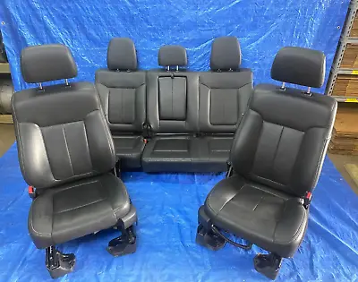 09-14 F150 Crew Black Leather Cool Heat Dual Power Buckets Backseat Seats Set • $1250
