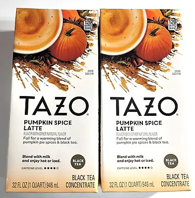 Tazo Latte Chai Pumpkin Spice 32 Oz Box Pack Of 2 - Exp Oct 2024 • £16.08