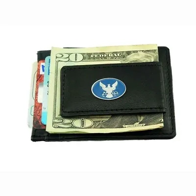 U S Navy Money Clip Leather Slim Wallet ID Cash Cardholder Armed Forces Veteran • $5.14