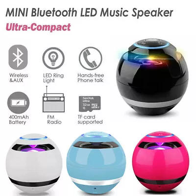 Mini Wireless Bluetooth LED Speaker Portable Super Bass Stereo USB/TF/FM Radio • $10.99