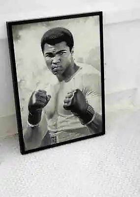 Muhammad Ali Poster Boxing Black & White  Legend Sport Wall Art Print A3 A4 Size • £8.95