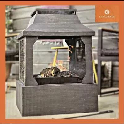 La Hacienda Garden Patio Decking Square Firepit Fire Pit Log Wood Burner • £59.99