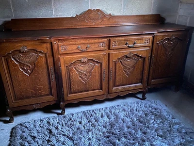 £450 • Buy Vintage Oak French  Louis XIV Chest Of Drawers / Sideboard / Cabinet 