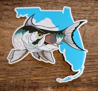 $4.95 • Buy TARPON Stickers STATE CUT-OUTS Fishing Fly Fishing DECALS Saltwater Flats