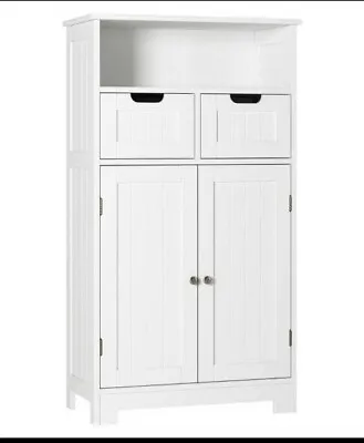 £59.49 • Buy ^ HOMECHO Bathroom Floor Cabinet Wooden Storage Organizer Side Cabinet 6:21
