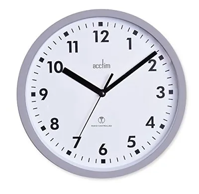 Acctim 74667 Nardo 20cm Radio Controlled Grey Wall Clock • £23.60