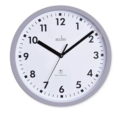 Acctim 74667 Nardo 20cm Radio Controlled Grey Wall Clock • £15.17