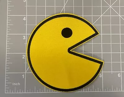 4” Pac-man Large Embroidered Patch Iron-On Sew-On 80s Video Game + Free Sticker • $3.25