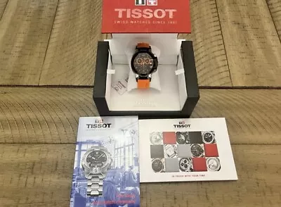TISSOT STAINLESS STEEL 1853 T-race  MENS WATCH T011417 Orange Band. • $127.50