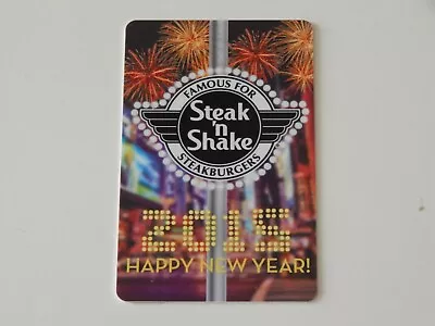 Steak N Shake Happy New Year 2015 Sparkling Textured Gift Card NO $ VALUE -NEW- • $0.99