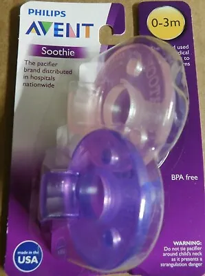 Philips Avent Soothie Pacifier Pink/Purple-0-3 M • $6.95