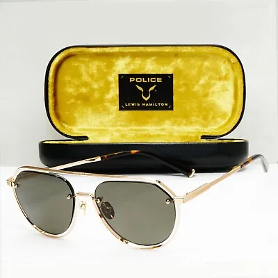 Police Lewis Hamilton F1 Sunglasses Gold Grey Metal Pilot SPL E17 COL 0300 • $138.96