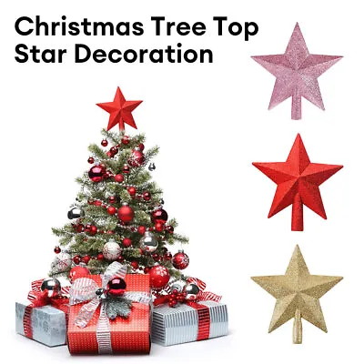 Christmas Tree Star Topper Glitter Ornaments Party Decoration Xmas Decor Stars • $8.35