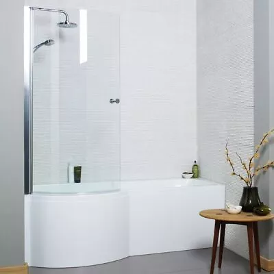 1500 Or 1700mm P Shaped Shower Bath 850mm Screen Front Panel Left Right Hand • £189.49