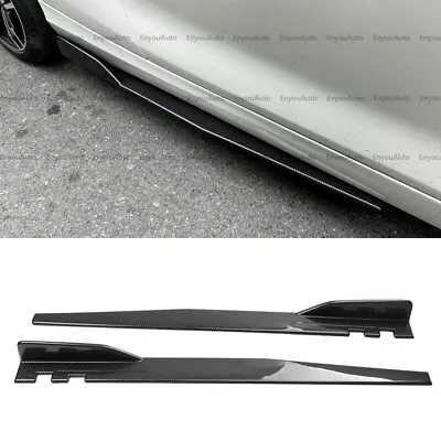 For Ford Mustang 46  Side Skirt Extension Rocker Panel Splitter Carbon Fiber • $52.25