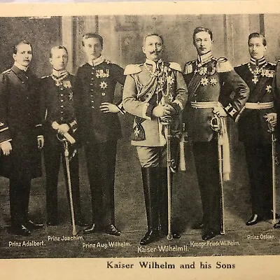 Vintage Kaiser Wilhelm & His Sons Postcard 1907 • $5.74