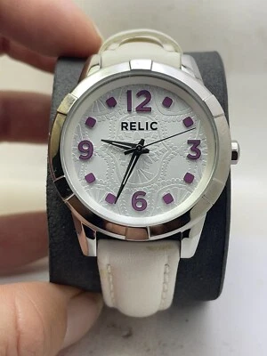 $30 • Buy Relic Watches Women's Payton Paisley Dial With White Strap Watch ZR12034-R13