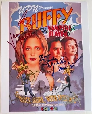 BUFFY THE VAMPIRE SLAYER Cast Signed 8x10 Photo Sarah Gellar Joss Whedon • $399.99