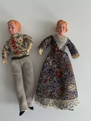 Vintage Concord? Shackman? Miniature Dollhouse Mother And Father Dolls • $12.08