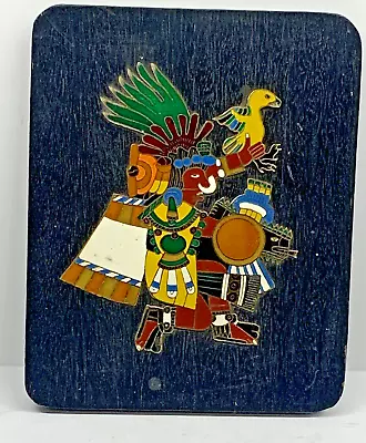 Vintage Tonatiuh Wall Wood Plaque God Of The Sun Codice Borbonico Mexican Art • $18