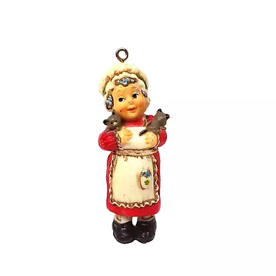 1975 Hallmark Mrs. Claus Christmas Ornament Kittens Gray Cats Apron Santa READ • $8.99