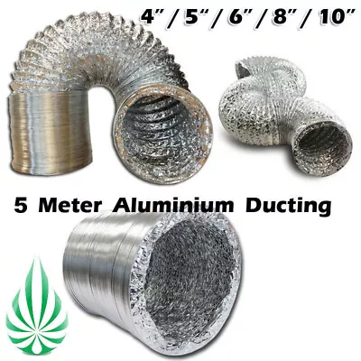 Low Noise Dual Layer Aluminum Ducting 4 To12 Inch Bathroom Grow Tent Ventilation • $26