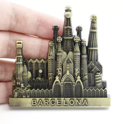 3D Metal Fridge Magnet  Barcelona Spain  Exquisite Crafts Gift Collectibles New  • $6.88