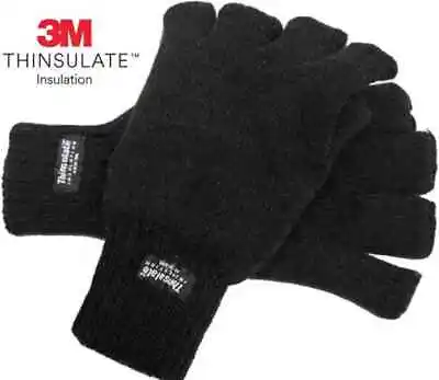 £4.95 • Buy 3M Thinsulate™ Insulation Fingerless Knitted Thermal Heat Guard™ Work Gloves