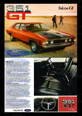 Ford Falcon XA GT 351 POSTER RED A1 • $63.50