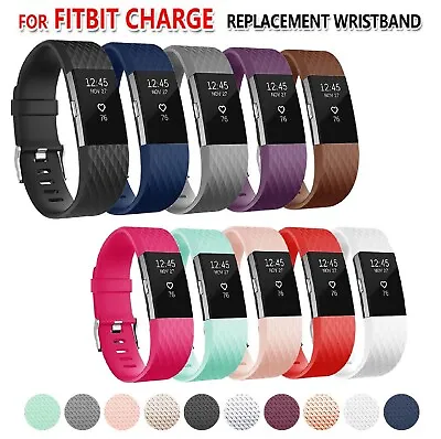 Silicone Watch Wrist Sports Strap For Fitbit Charge 2 Band Wristband Replacement • $8.49