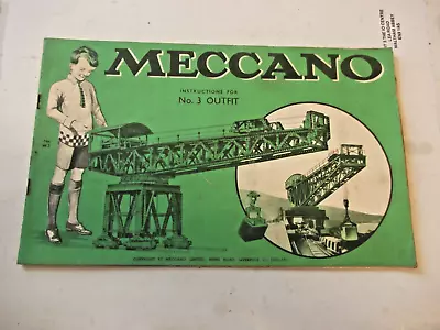 Meccano No. 3 Instruction Manual 1946 - Good Condition • £3.99