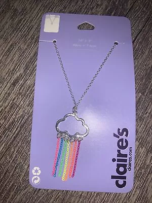 Claire’s Neon Rainbow Cloud Dangle Necklace Jewelry Punk 80’s • $16.99