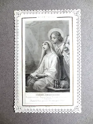 Victorian Religious Card French Paper Lace My Place In Paradise Angel • £7.99