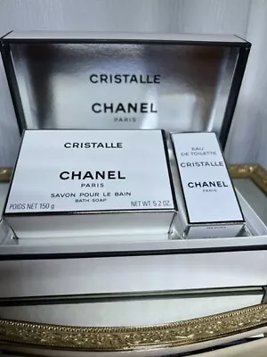 Chanel Cristalle Perfume Set Perfume Savon 150 G And Edt 19 Ml. Vintage • £162.19